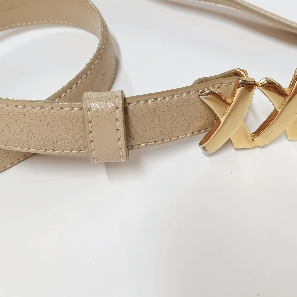 Paloma Picasso Vintage Italian Leather Pin Belt 3/4